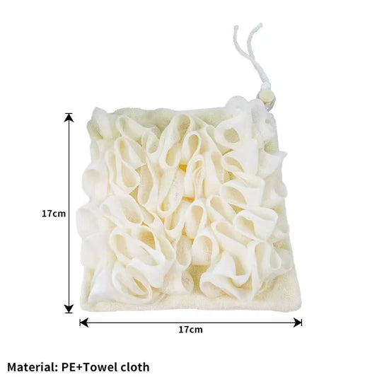 2-in-1 Exfoliating Bath Loofah Towel with Soap Pocket