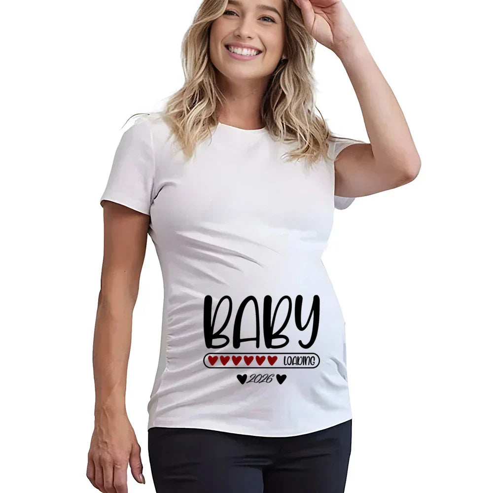 Baby Boy Loading 2026 Pregnancy Announcement T-Shirt