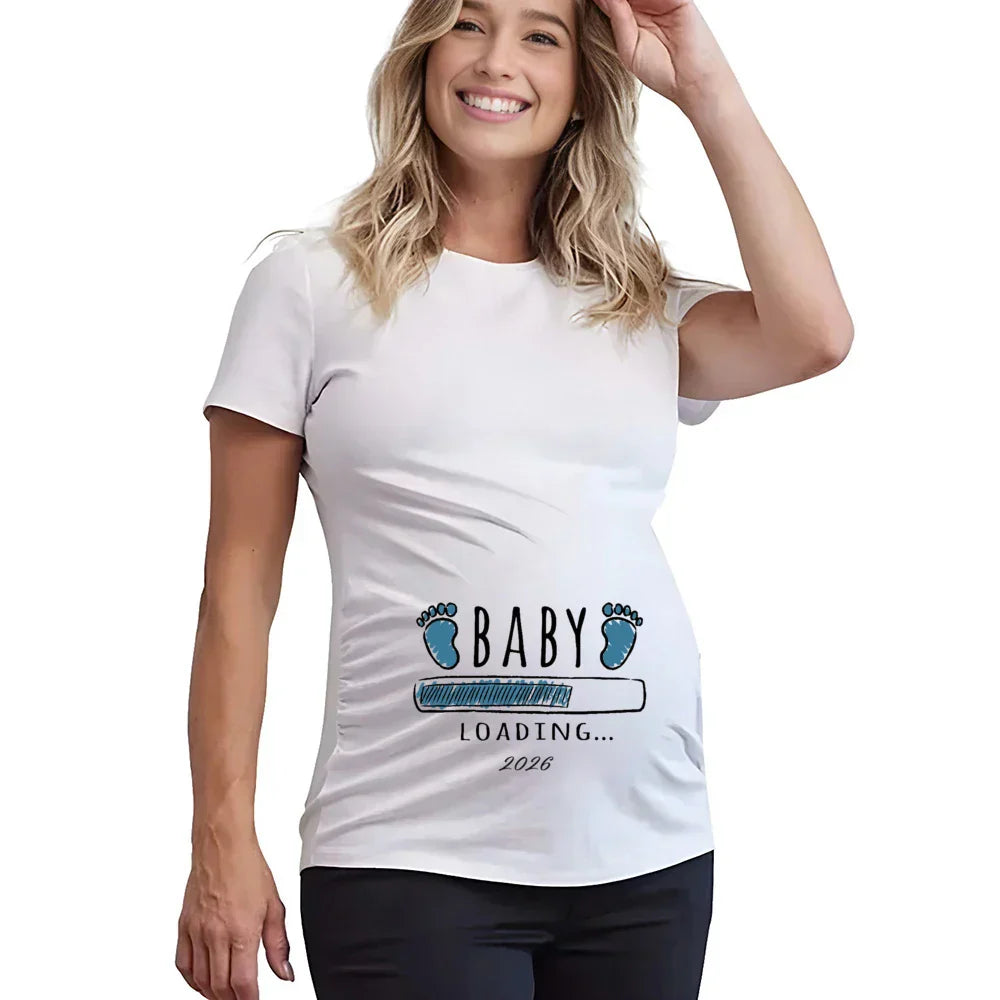 Baby Boy Loading 2026 Pregnancy Announcement T-Shirt