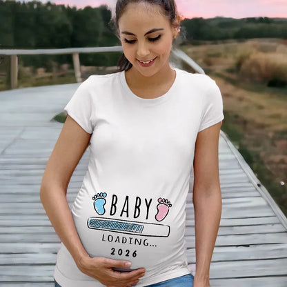 Baby Boy Loading 2026 Pregnancy Announcement T-Shirt