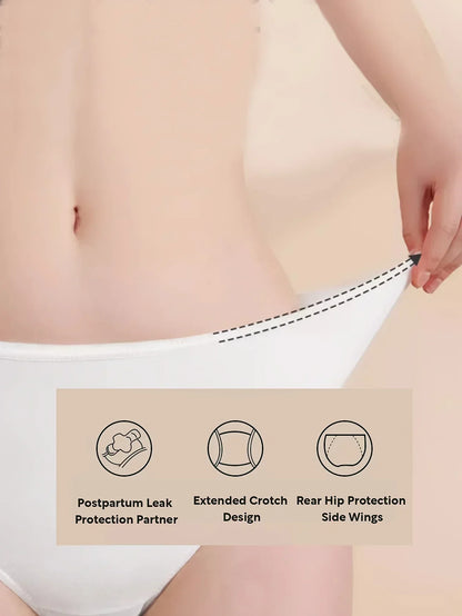 Premium Sterilized Leak-Proof Women's Disposable Underwear, 5-Piece Set