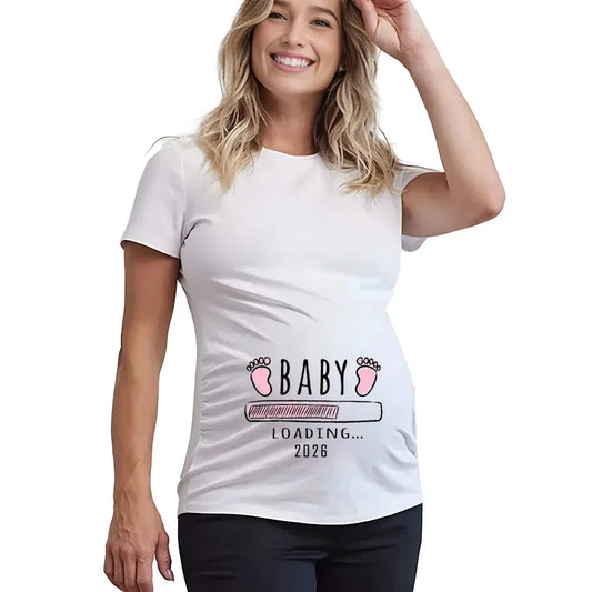 Baby Girl Loading 2026 Pregnancy Announcement T-Shirt - Maternity Tee for New Moms (Copy)