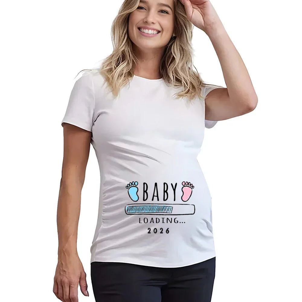 Baby Boy Loading 2026 Pregnancy Announcement T-Shirt