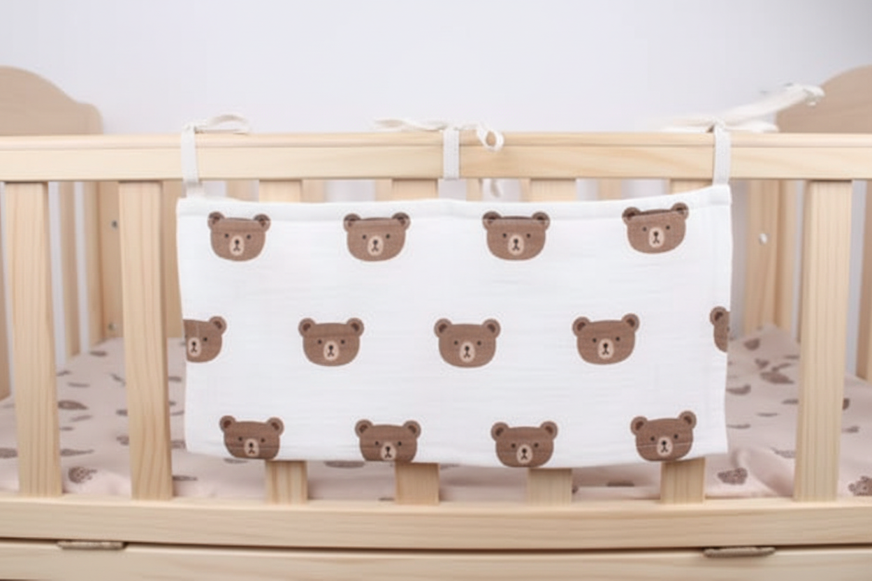 Baby Crib Storage Organizer – Diaper & Bedside Bag