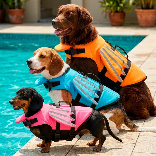 🐶 AquaSafe™ Dog Life Jacket – Reflective Swimming Vest 🌊